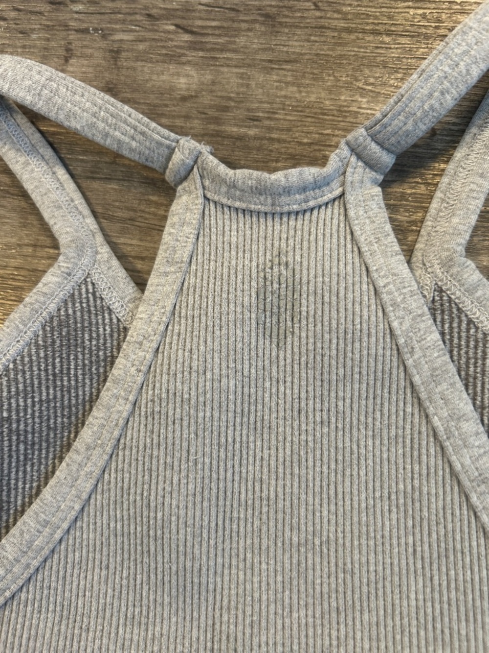 Free People Movement Ribbed Crop Tank Gray High Neck Strappy XS S - Picture 3 of 7